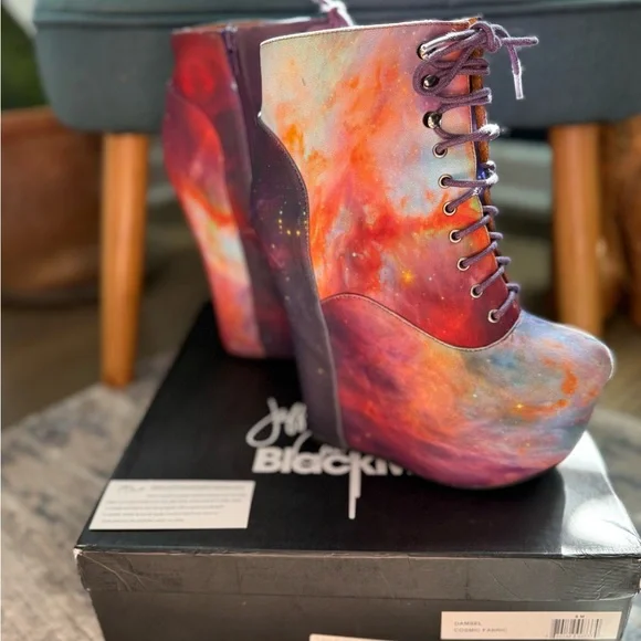 Jeffrey Campbell x Blackmilk Cosmic Damsel Platform Boots - Picture 4 of 12